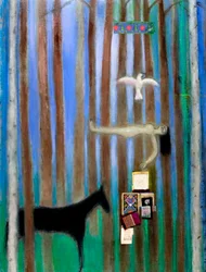 Álom, 2011 (olaj és kollázs, vászon)